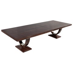 Art Deco Styled Macassar Dining Table by Philippe Hurel France
