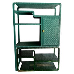 Boho Chic Sculpted Wicker Extendable Etagere/Bookcase - 2 Pieces