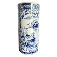 Chinese Blue and White Porcelain Vase/Umbrella Holder