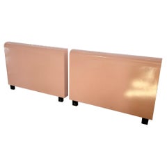 Postmodern Pink Laminate Twin Waterfall Headboards - a Pair