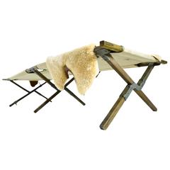 Used French Folding Military Cot