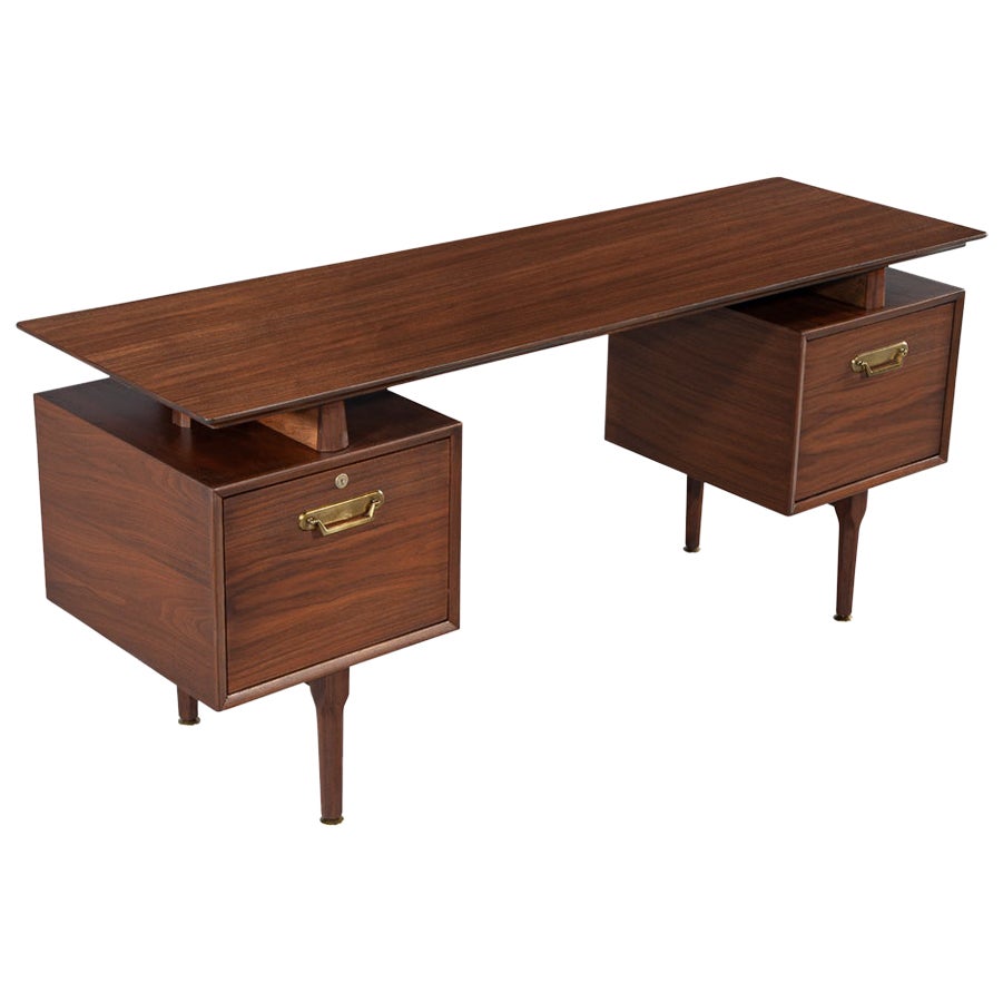 Mid-Century Modern Walnut Writing Desk
