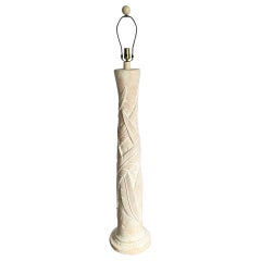 Postmodern Tropical Pink Banana Leaf Plaster Floor Lamp