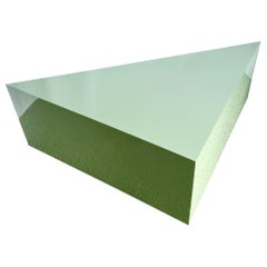 Postmodern Baby Blue Laminate Triangular Side Table