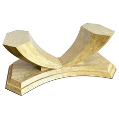 Postmodern Sculpted Tessellated Stone Coffee Table Base