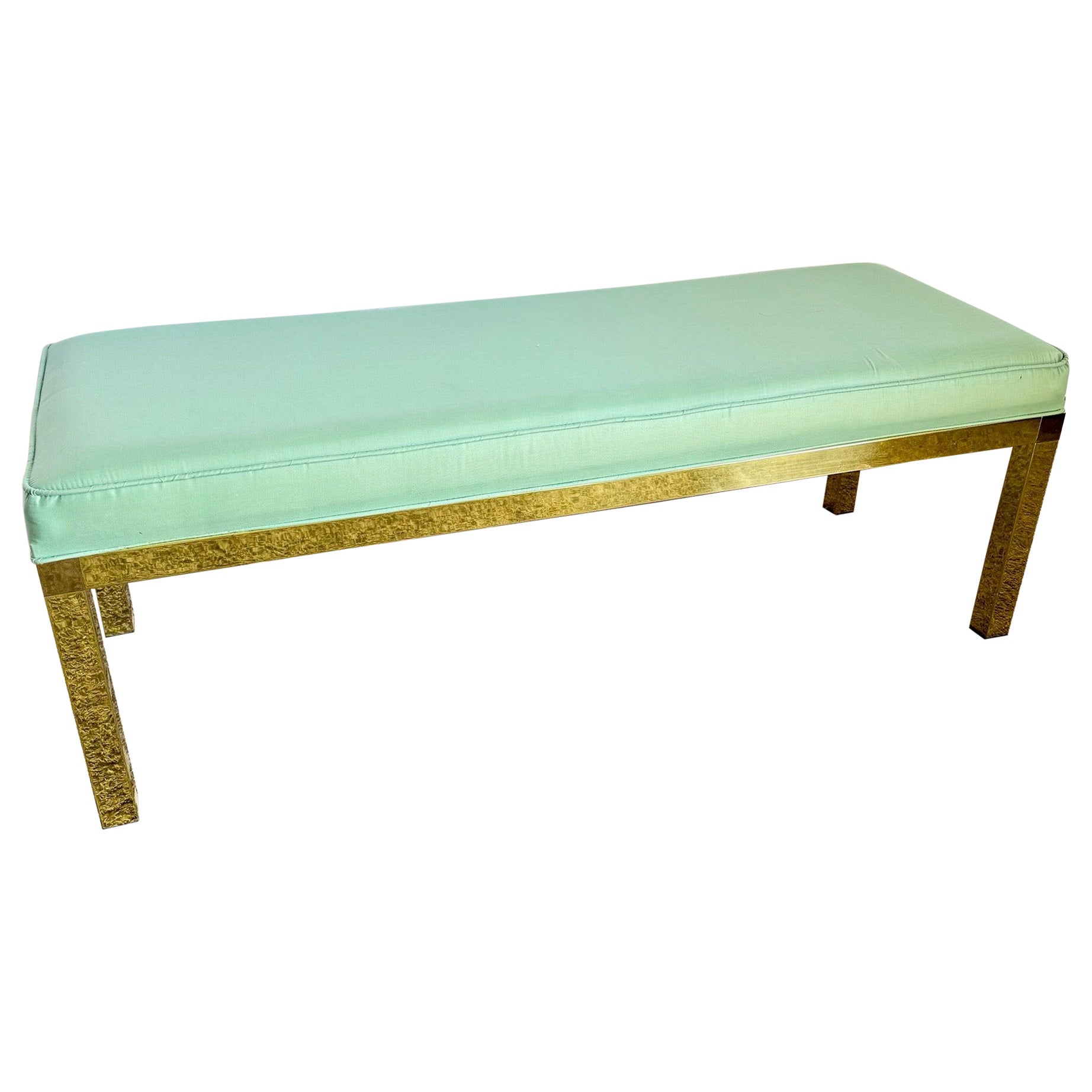 Banc Parsons Regency vintage or et turquoise