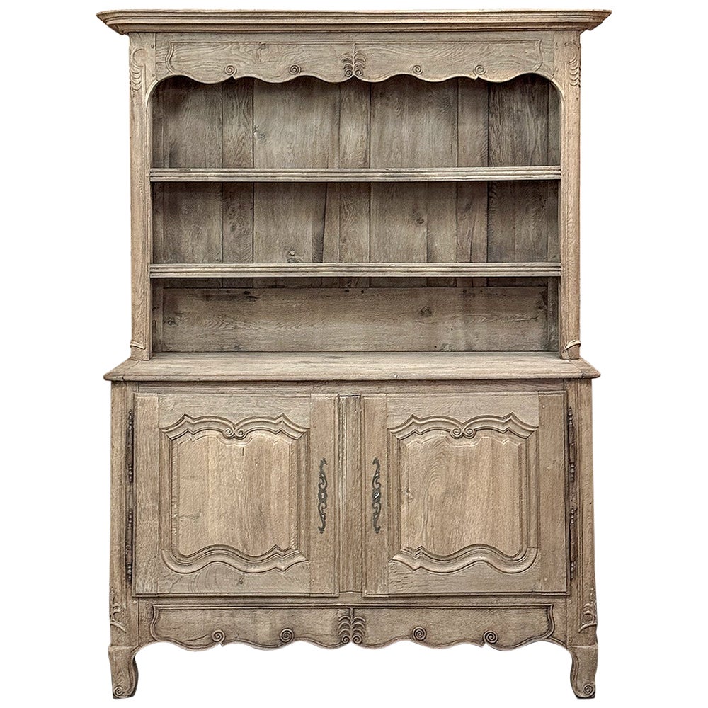 18th Century Country French Vaisselier Buffet in Stripped Oak