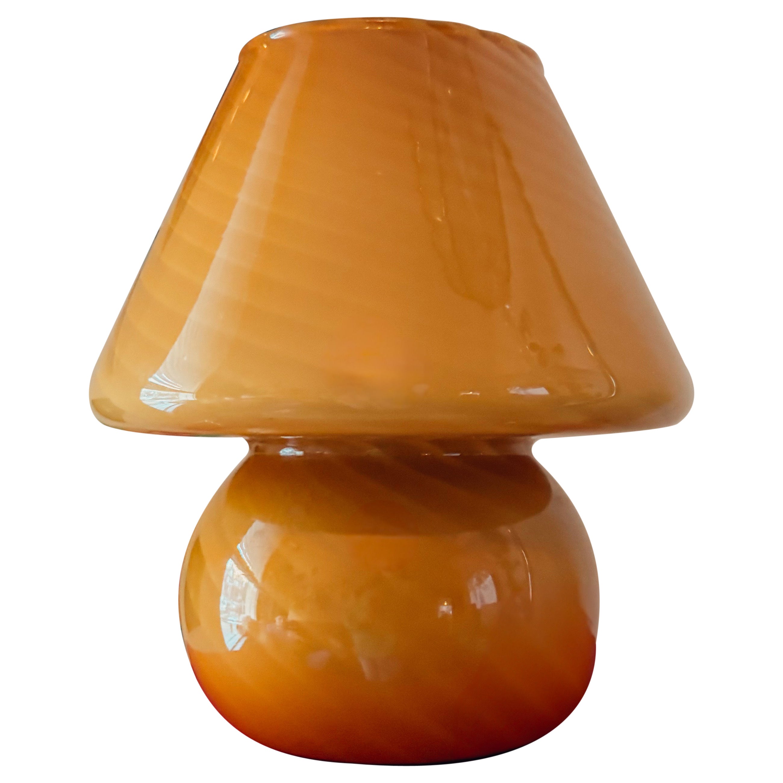 Mid Century Murano Lamp Honey Caramel Brown Vintage