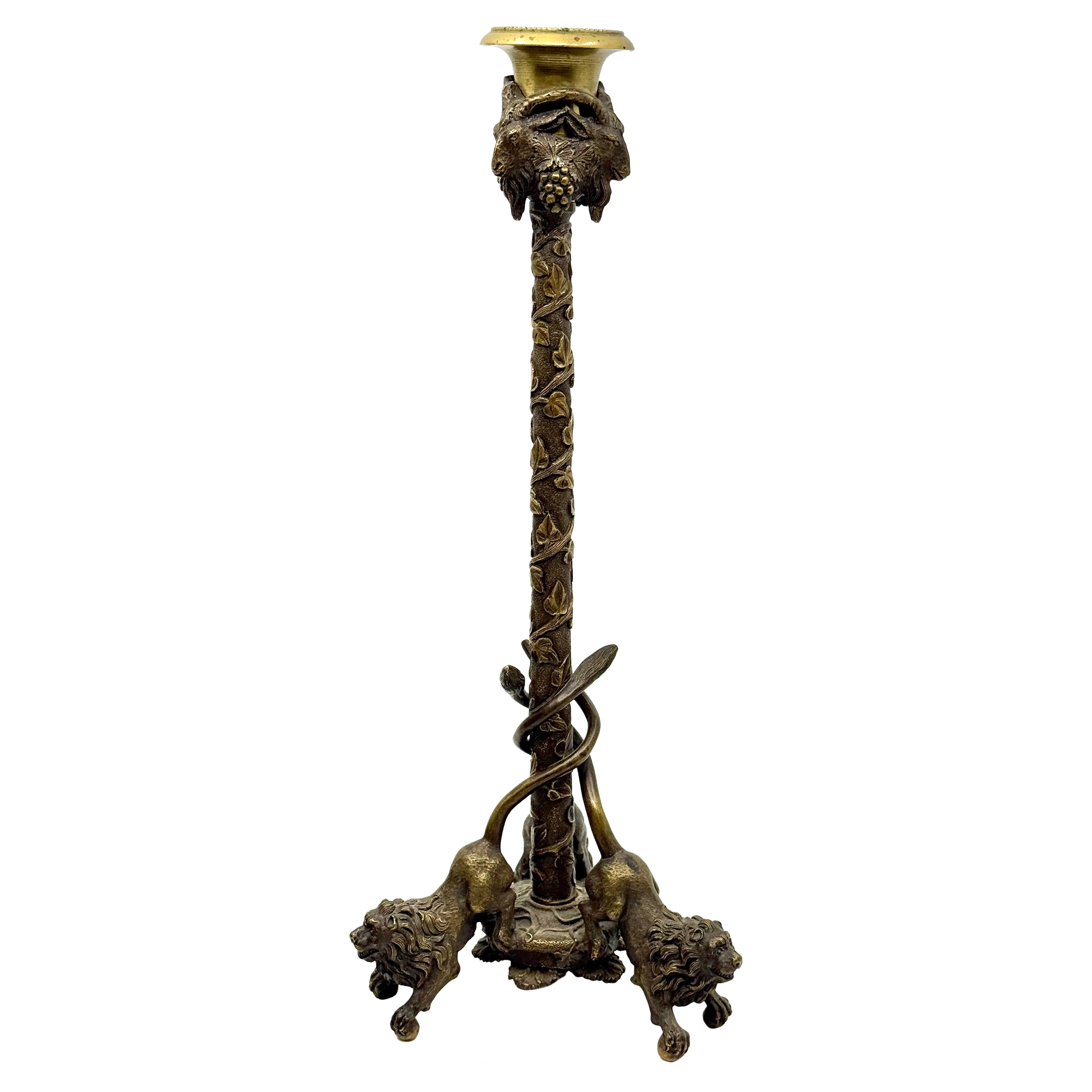 Bronze Grand Tour Neoklassizistischer Kerzenleuchter aus dem 19.