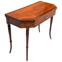 Regency-Spieltisch aus Mahagoni im Regency-Stil mit Lederplatte