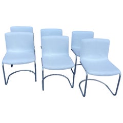 Seis sillas de comedor Giovanni Offredi para Saporiti Lens, Italia, recién retapizadas