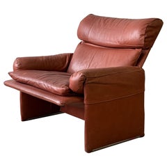 Clay Leather Lounge Chair by Giovanni Offredi for Saporiti