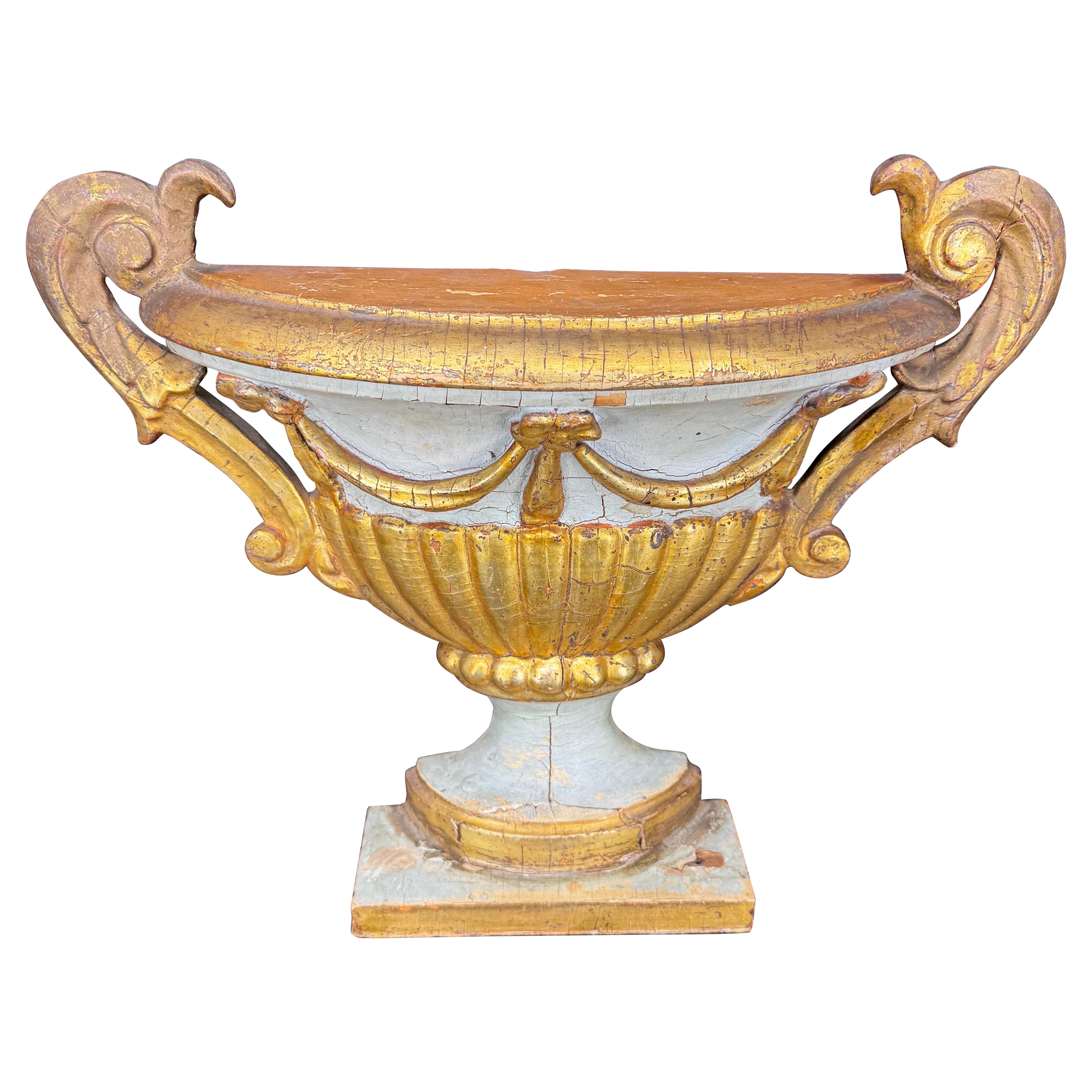 18th Century French Architectural Gilded Wall Fragment Shelf