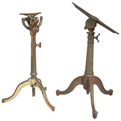 Pair of Cast Iron Articulating Drafting Table Bases 10