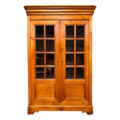 Antiguo mueble/librería de madera de cerezo de la campiña francesa de principios del siglo XIX