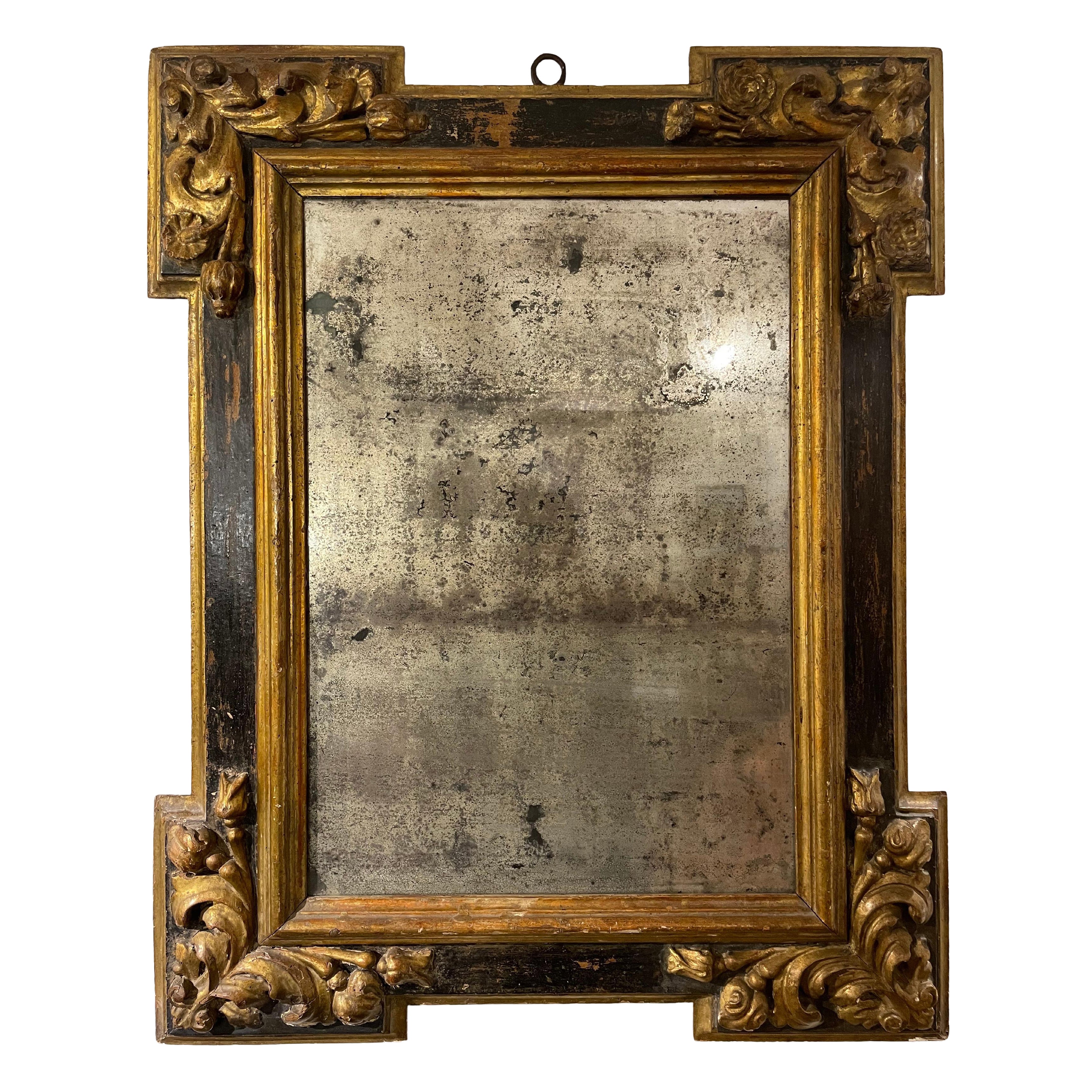 A Spanish Gilded Mirror, 18th Century For Sale
