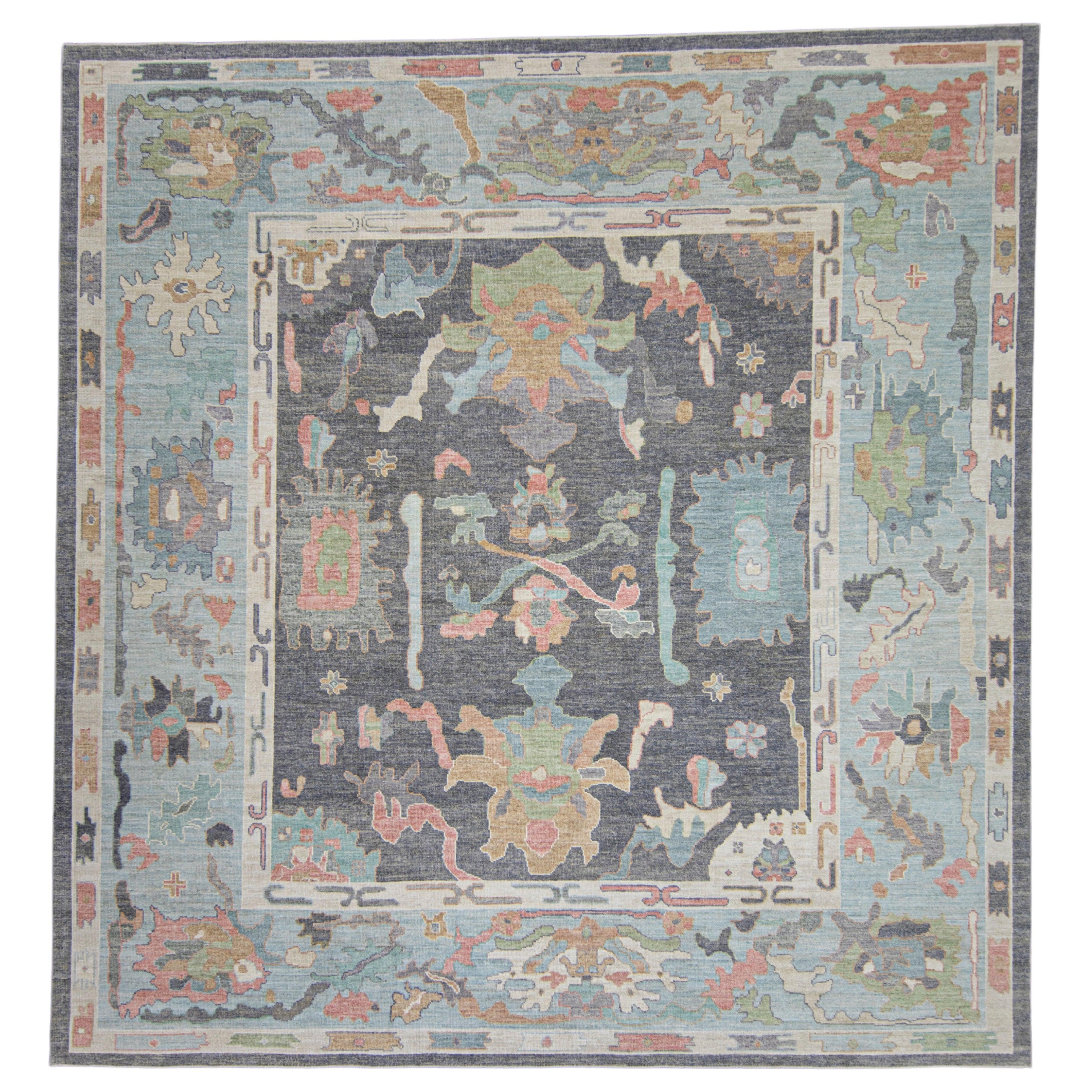 Square Turkish Oushak Rug 12'3" x 12'10" #17355 For Sale