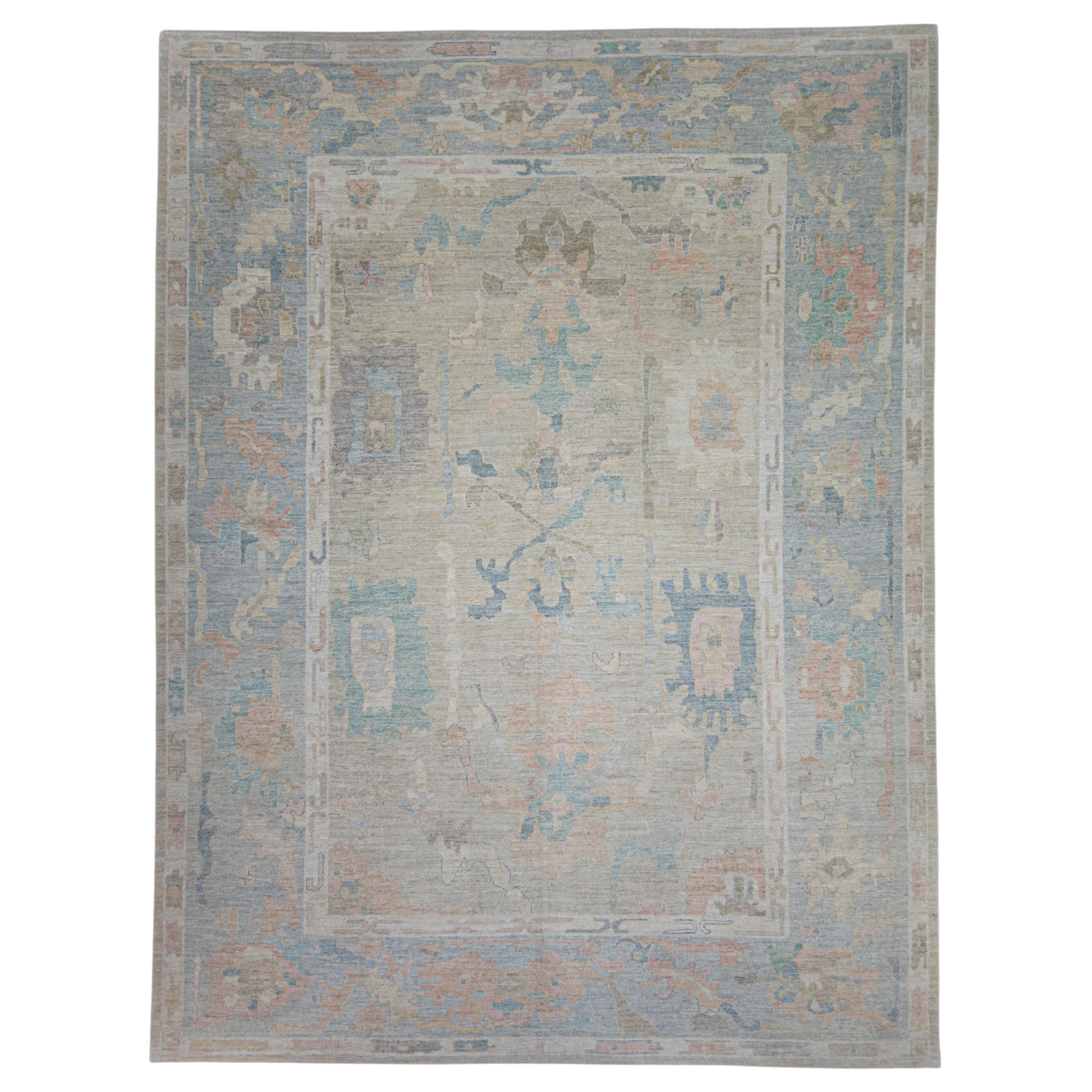 Turkish Oushak Rug 11'10" x 15'7" #17220 For Sale