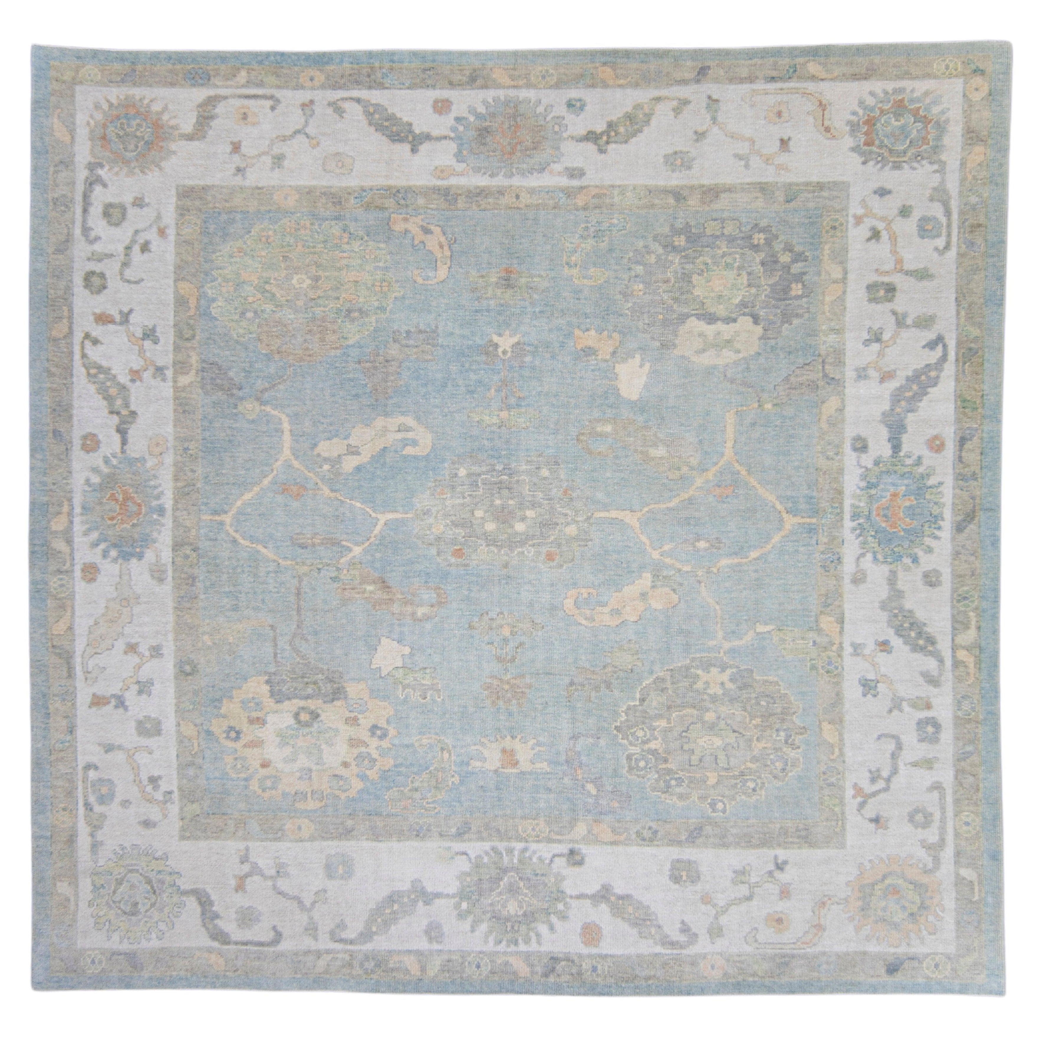 Quadratischer türkischer Oushak-Teppich 10'3" x 10' #17020