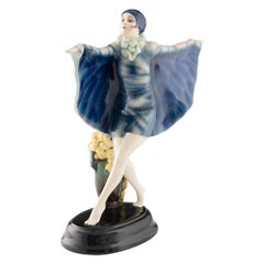 Goldscheider Figur - Gefangener Vogel von Josef Lorenzl um 1925