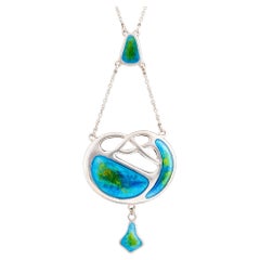 Charles Horner Silver and Enamel Pendant Necklace 1909