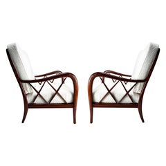 Pair of Mid-Century armchairs in the style of Paolo Buffa, Italy 1950s
