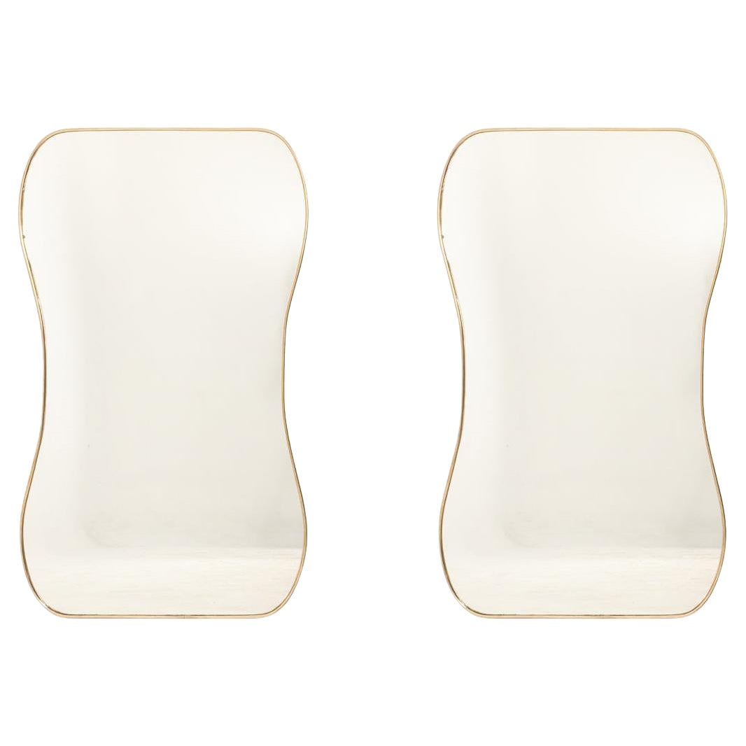 Paire de miroirs dans le style de Gio Ponti Circa 1970. en vente