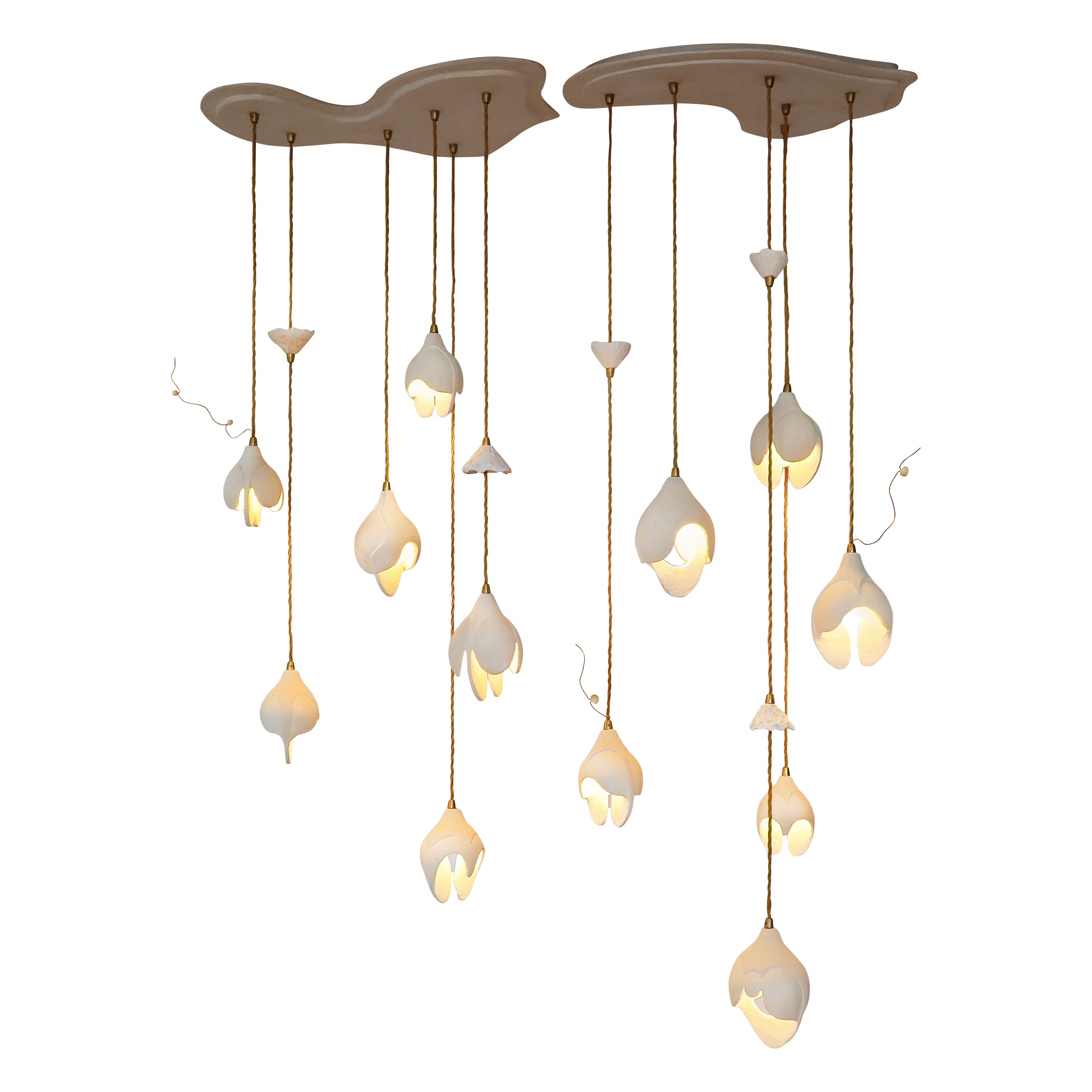 Contemporary Earthy Harvest Chandelier Small Handcrafted by Jan Ernst