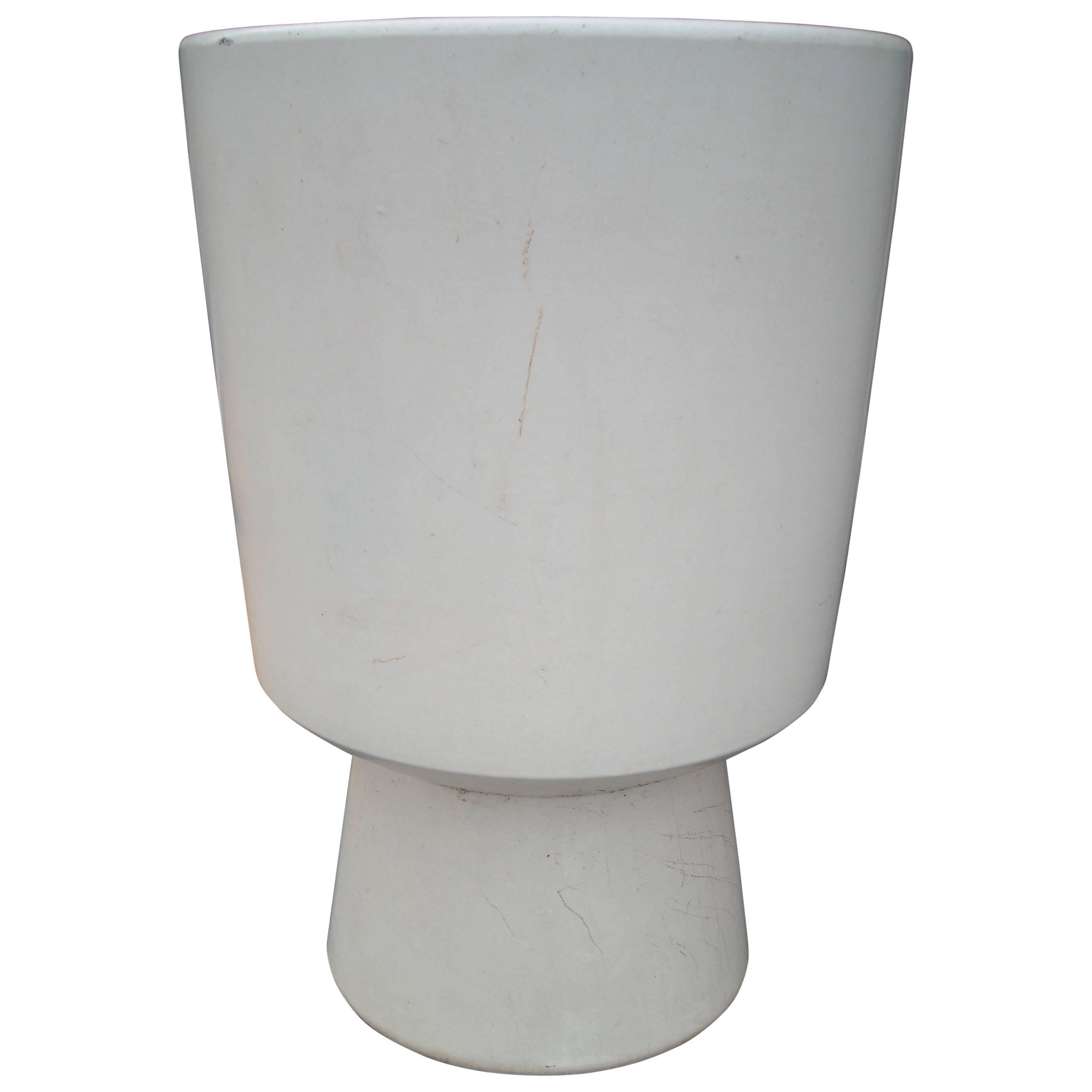 Architectural Pottery Matte White Glaze Tall Planter, Ceramic 