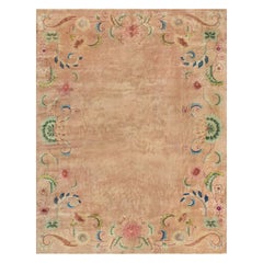 Doris Leslie Blau Tappeto fatto a mano in stile Art Deco cinese con disegno di fiori di loto