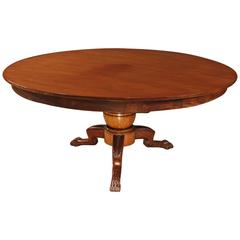 19th Century Mahogany Round and Extendable Table