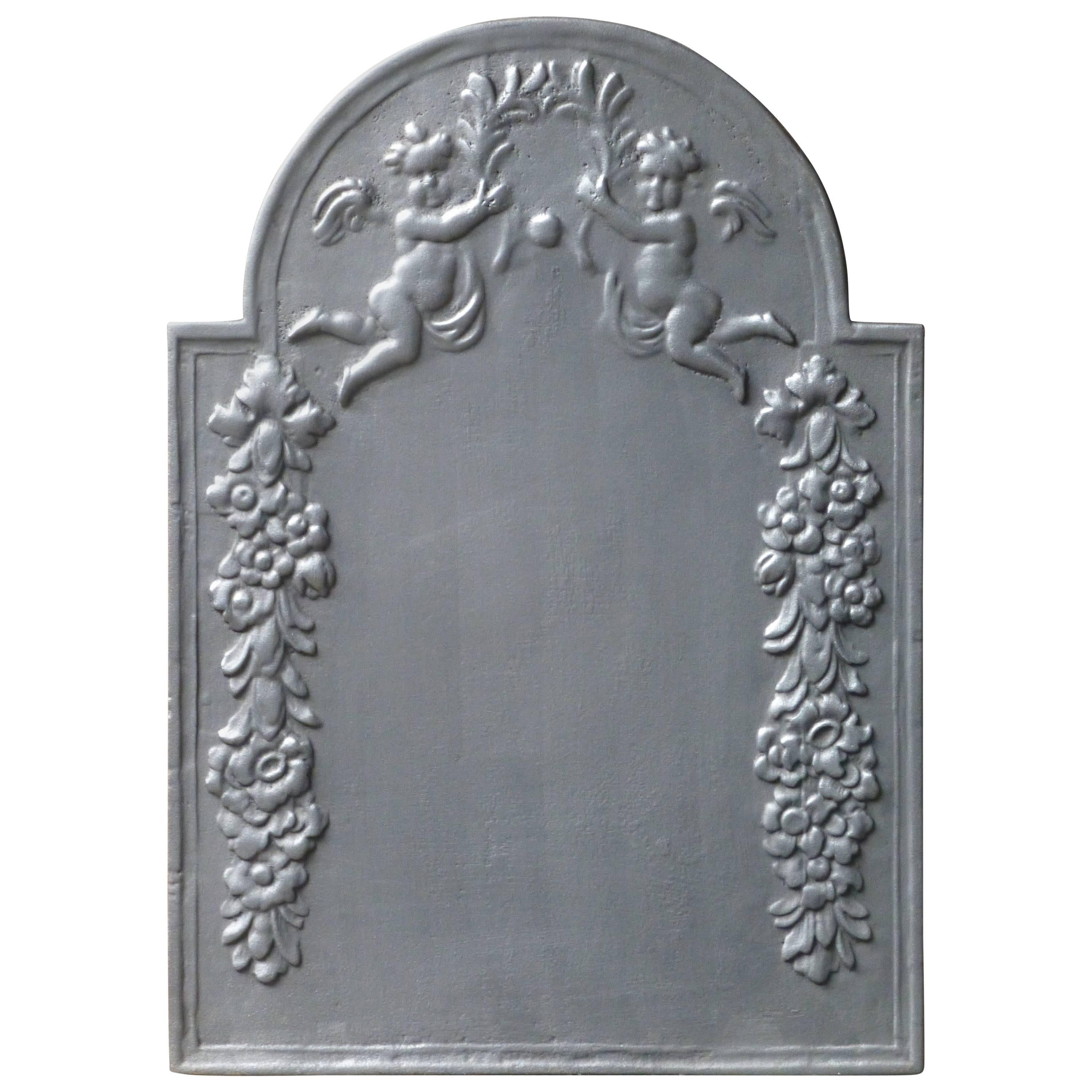 Niederländischer Kaminschirm / Rückwand aus dem 18. Jahrhundert „Allegorie des Friedens“