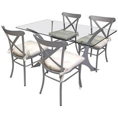 Metal and Glass Dining Set.Garden furniture 1