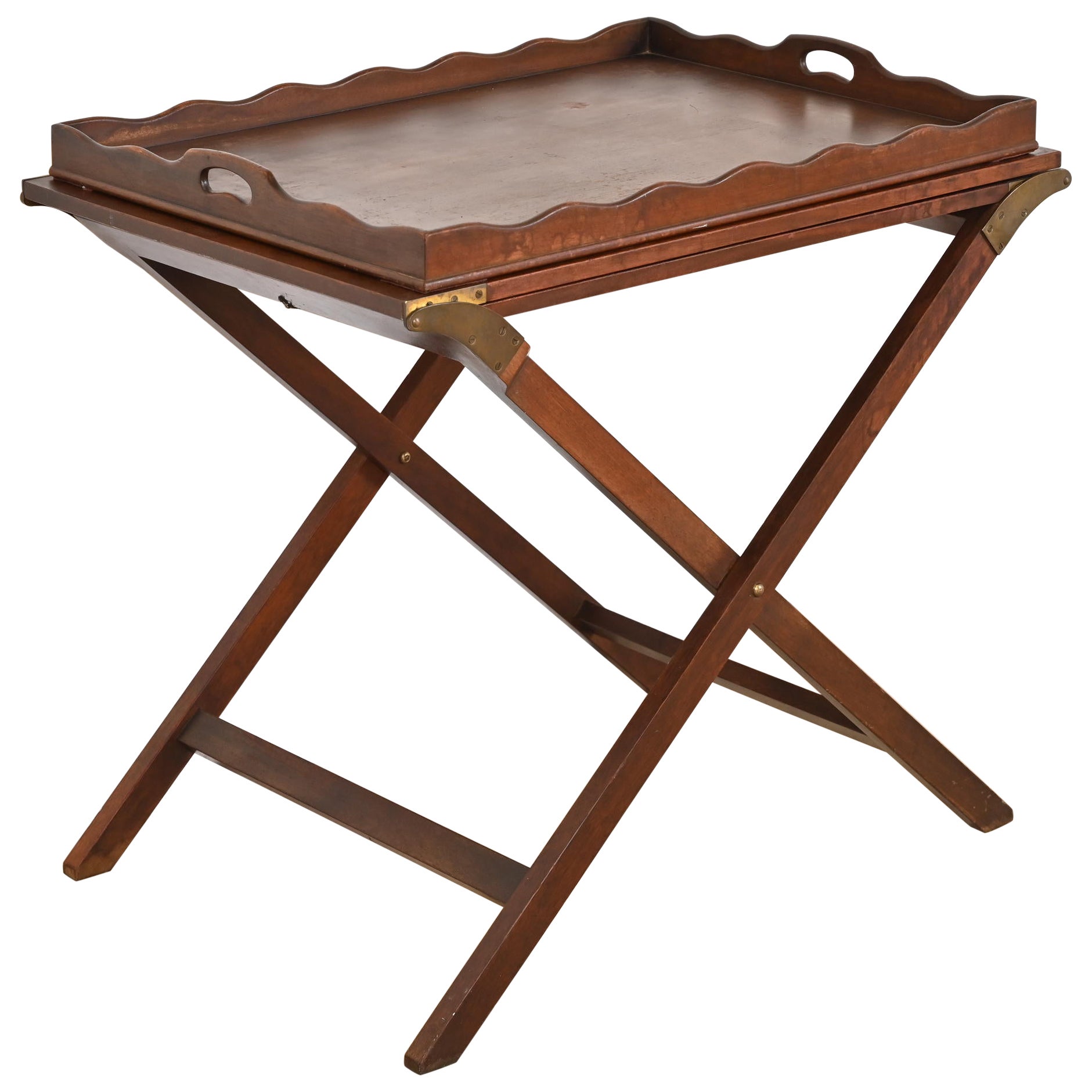 Baker Furniture Mid-Century Campaigner Mahogany Extending Butler Stand