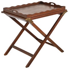 Baker Furniture Mid-Century Campaign Mahogany Extending Butler Stand