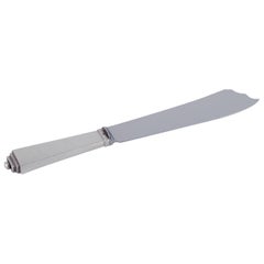 Antique Georg Jensen Pyramid. Cake knife in sterling silver with a stainless steel blade