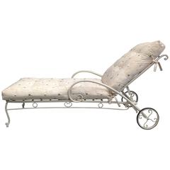 Used Adjustable Chaise Longue with Wheels.Garden furniture