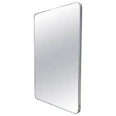 Miroir rectangulaire Quadris éclairé au dos avec cadre en acier inoxydable