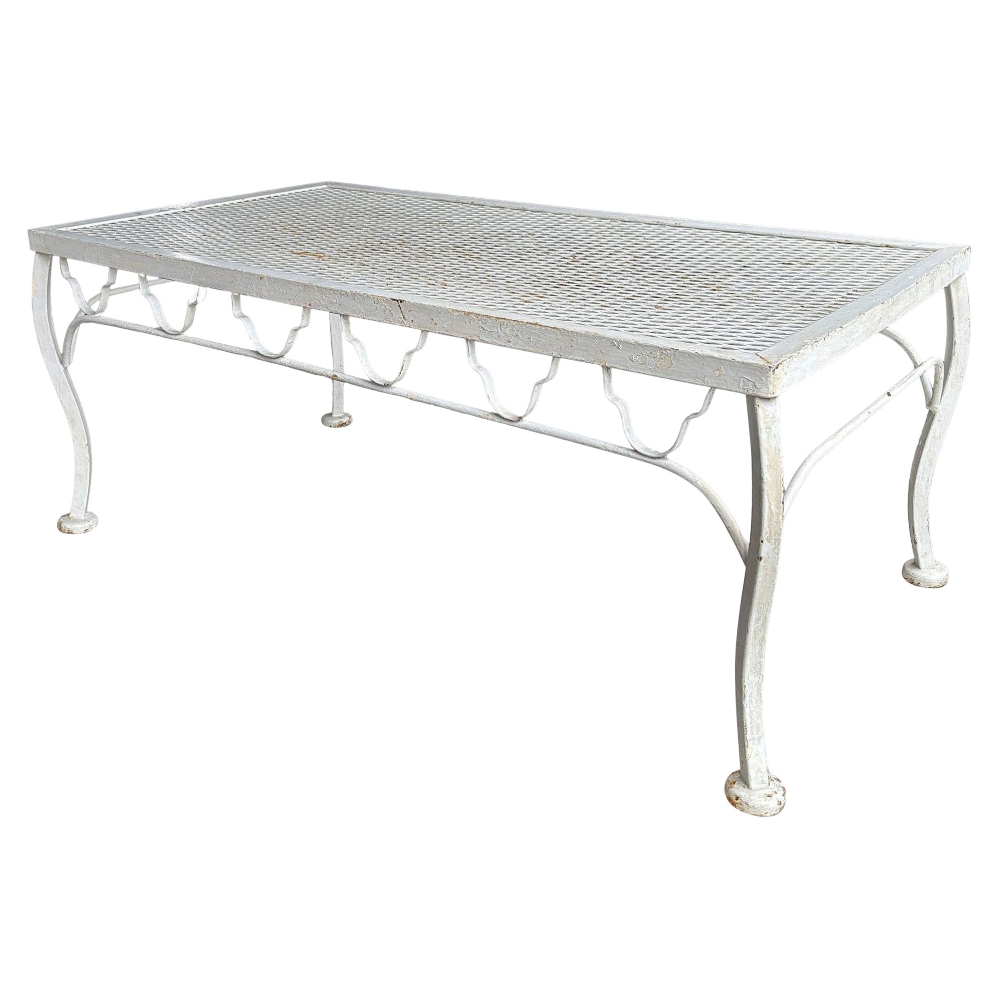 Table basse en fer forgé du milieu du siècle pour l'extérieur/le patio, par Woodard