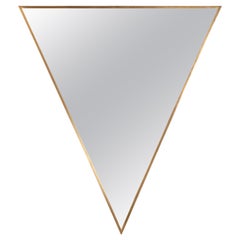 Sensual Handcrafted Triangular Brass Mirror by Sandro Petti, Rome, 1970s