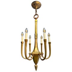 A Mid Century Italian Brass Chandelier Attributed To Ulrich Guglielmo