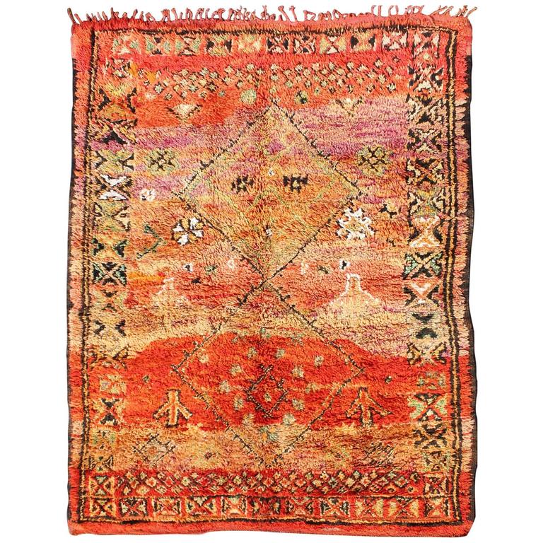 Tapis berbère marocain Zemmour du milieu du siècle dernier, 03'05 x 22'04