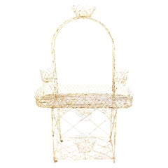 Early 20th Century French Painted Iron Garden Room Plant Stand