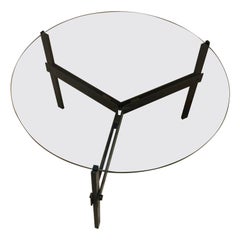 Couchtisch von Mathieu Mategot aus Messing und Glas aus dem 20. Jahrhundert.