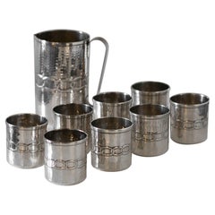 Ensemble de 8 verres + 1 pichet par Argentieri Fratelli Calegaro, 1968