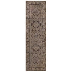 Antiquités Circa-1900 Chemin de table tissé à la main en Inde avec des motifs floraux stylisés Agra