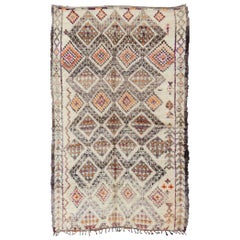 Vintage Moroccan Beni Ouarain Rug
