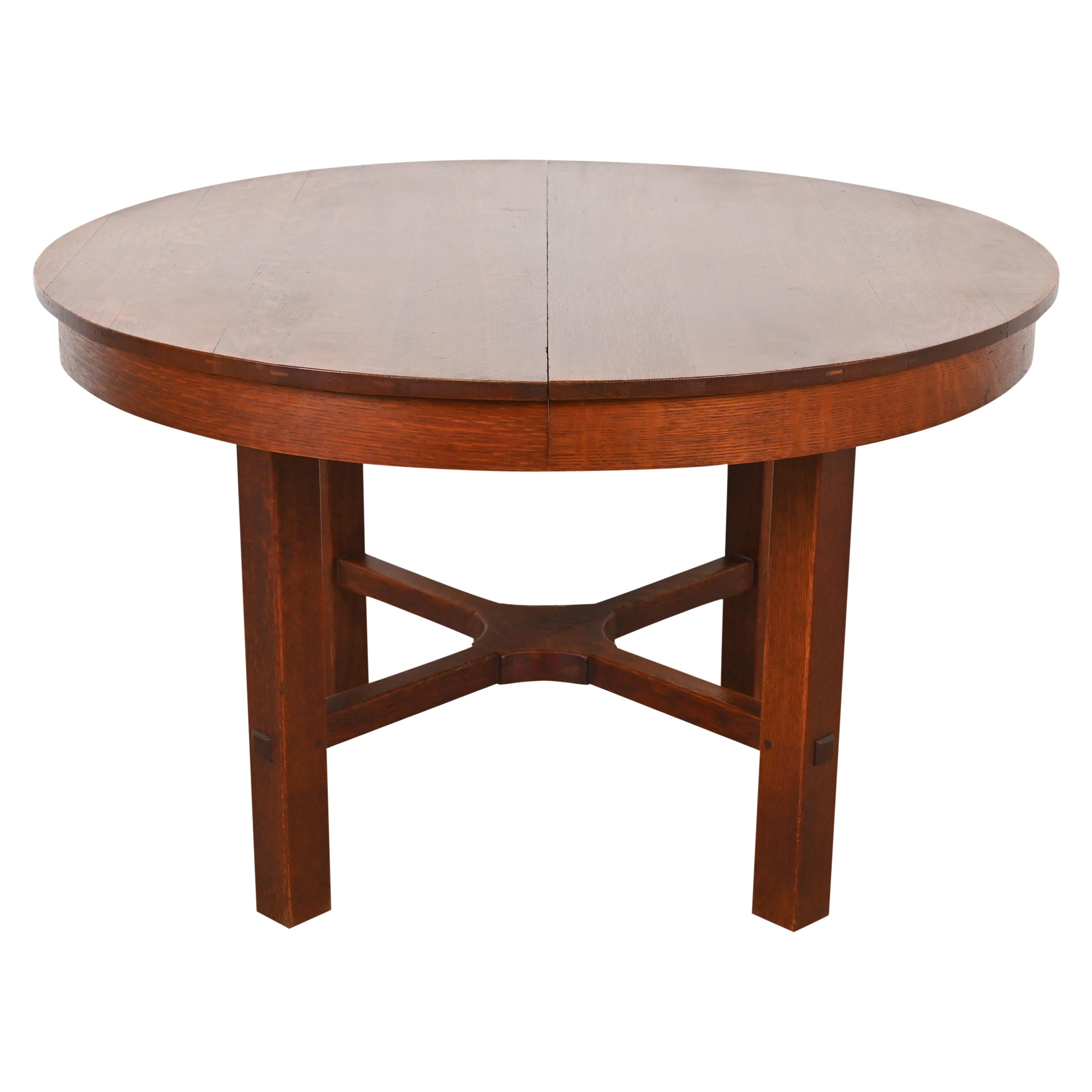 Tavolo da pranzo allungabile in quercia Mission Arts & Crafts di Stickley, CIRCA 1900