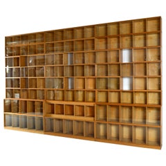 Substantial Post-War Unix Sectional Modular Oak Library Bookcase Shop Fitting