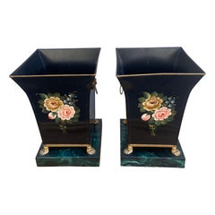 Pair of Italian Tole Cachepots